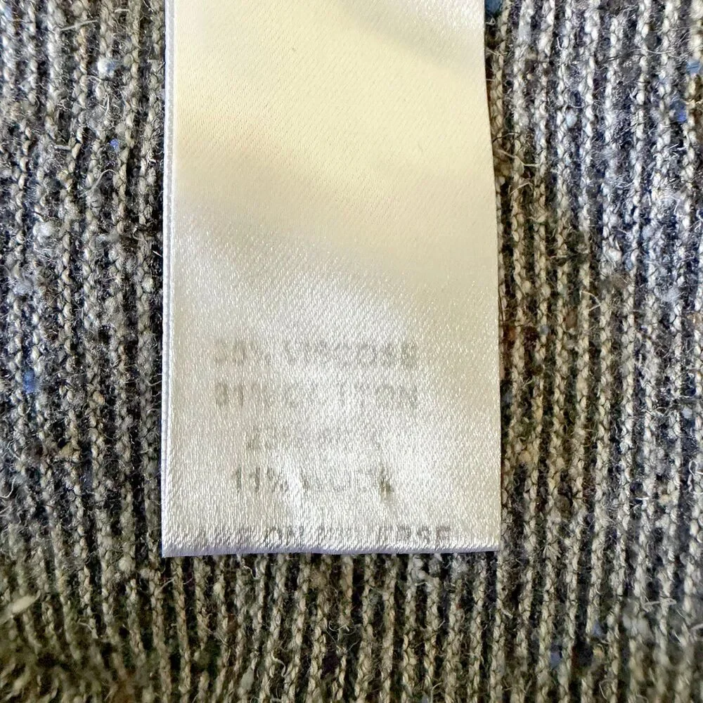 Billy Reid Neppy Crewneck Sweater Men's Large Gray Micro Stripe Raglan Pullover